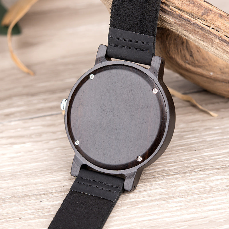 Men's and Women's Leather Wooden Watch