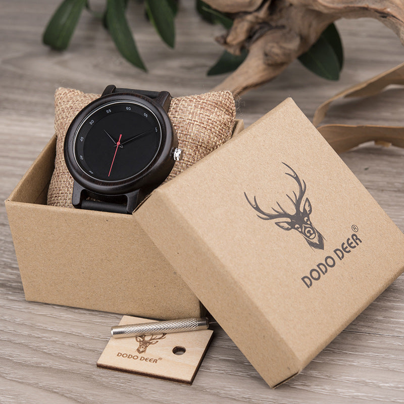 Men's and Women's Leather Wooden Watch
