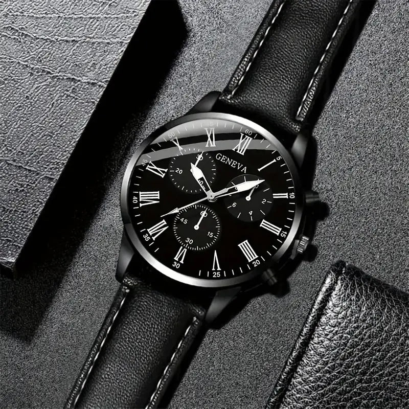 Men's Sophisticated Watch & Bracelet Gift Set